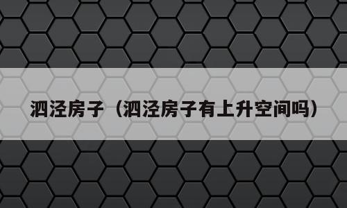 泗泾房子（泗泾房子有上升空间吗）