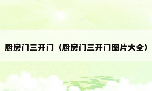 厨房门三开门（厨房门三开门图片大全）
