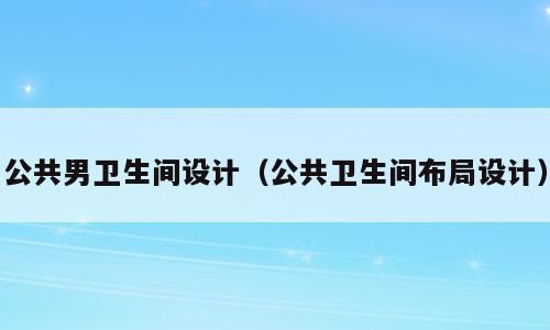 公共男卫生间设计（公共卫生间布局设计）