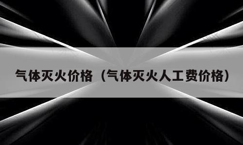 气体灭火价格（气体灭火人工费价格）