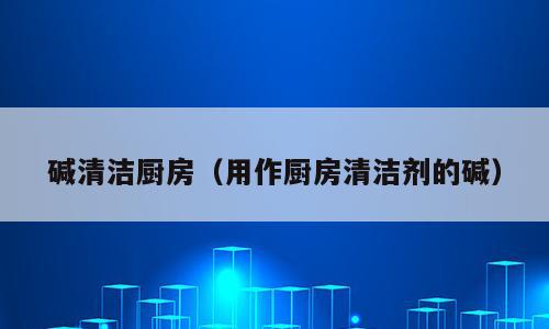 碱清洁厨房（用作厨房清洁剂的碱）