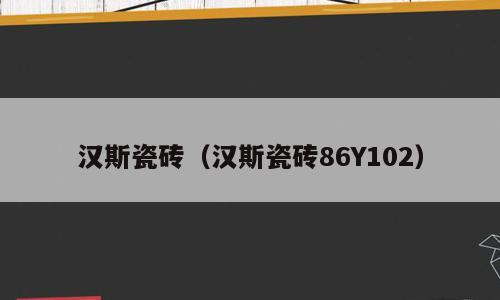汉斯瓷砖（汉斯瓷砖86Y102）