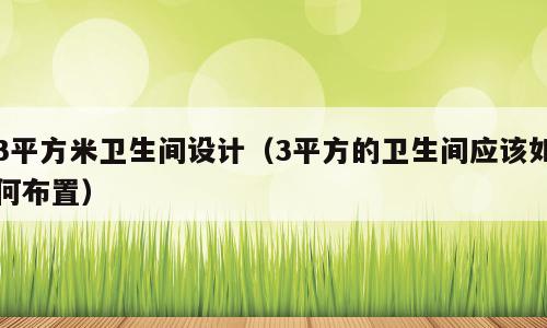 3平方米卫生间设计（3平方的卫生间应该如何布置）