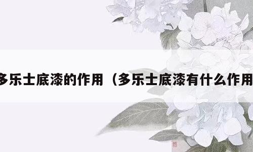 多乐士底漆的作用（多乐士底漆有什么作用）