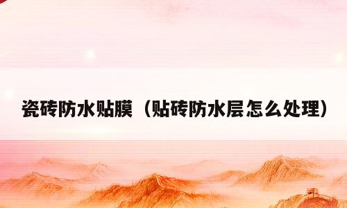 瓷砖防水贴膜（贴砖防水层怎么处理）
