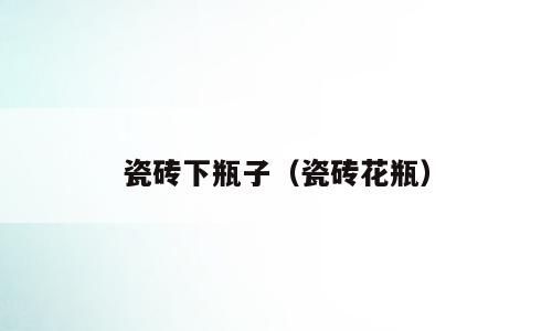 瓷砖下瓶子（瓷砖花瓶）