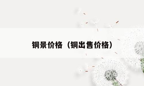 铜景价格（铜出售价格）