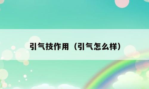 引气技作用（引气怎么样）