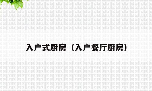 入户式厨房（入户餐厅厨房）