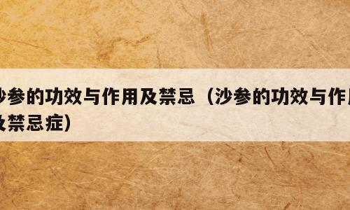 沙参的功效与作用及禁忌（沙参的功效与作用及禁忌症）
