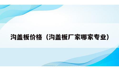 沟盖板价格（沟盖板厂家哪家专业）