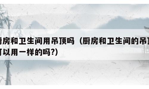 厨房和卫生间用吊顶吗（厨房和卫生间的吊顶可以用一样的吗?）
