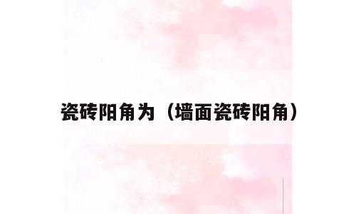 瓷砖阳角为（墙面瓷砖阳角）