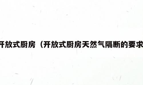 开放式厨房（开放式厨房天然气隔断的要求）