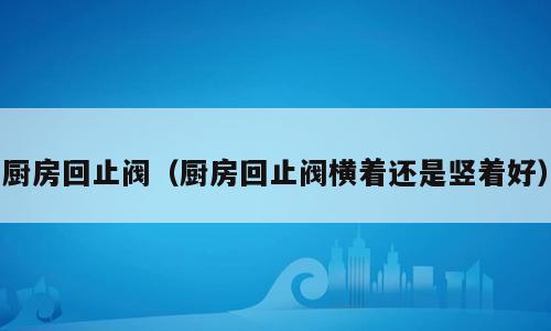 厨房回止阀（厨房回止阀横着还是竖着好）