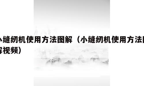 小缝纫机使用方法图解（小缝纫机使用方法图解视频）