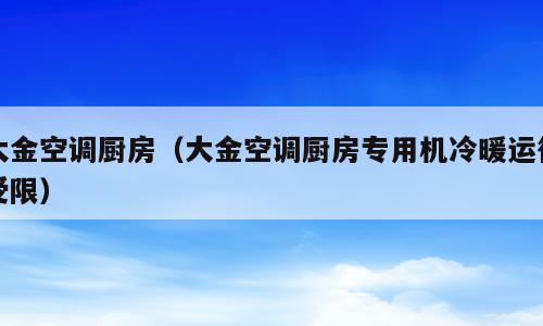 大金空调厨房（大金空调厨房专用机冷暖运行受限）