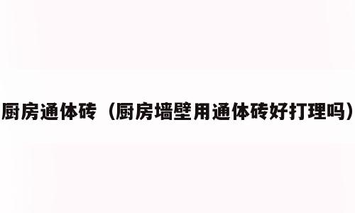 厨房通体砖（厨房墙壁用通体砖好打理吗）