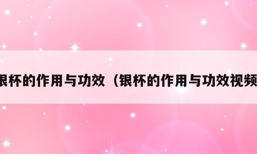 银杯的作用与功效（银杯的作用与功效视频）