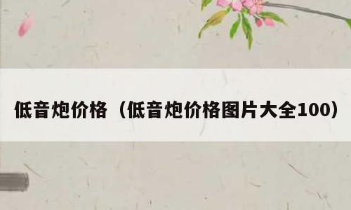 低音炮价格（低音炮价格图片大全100）