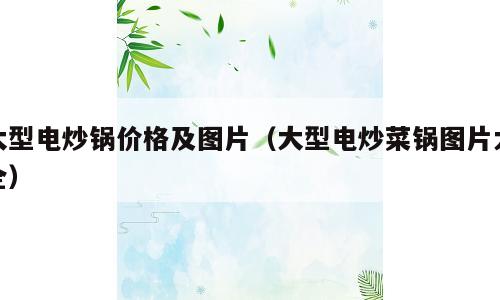 大型电炒锅价格及图片（大型电炒菜锅图片大全）