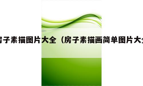 房子素描图片大全（房子素描画简单图片大全）