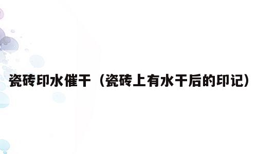 瓷砖印水催干（瓷砖上有水干后的印记）