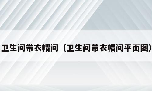 卫生间带衣帽间（卫生间带衣帽间平面图）