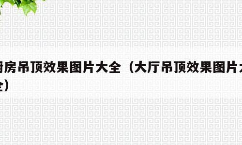 厨房吊顶效果图片大全（大厅吊顶效果图片大全）