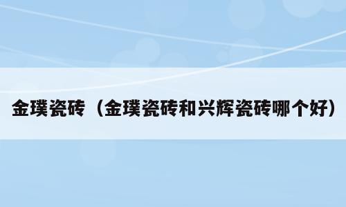 金璞瓷砖（金璞瓷砖和兴辉瓷砖哪个好）