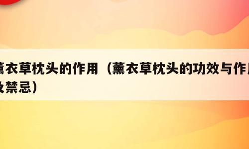 薰衣草枕头的作用（薰衣草枕头的功效与作用及禁忌）