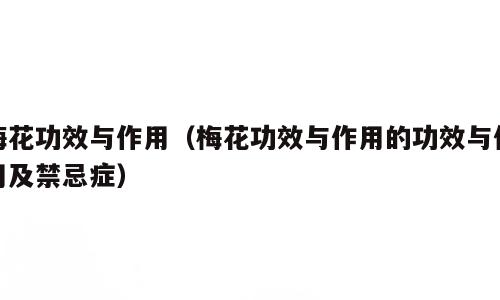 梅花功效与作用（梅花功效与作用的功效与作用及禁忌症）