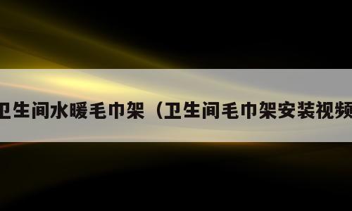 卫生间水暖毛巾架（卫生间毛巾架安装视频）