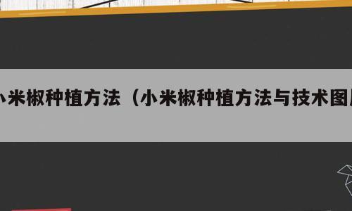 小米椒种植方法（小米椒种植方法与技术图片）