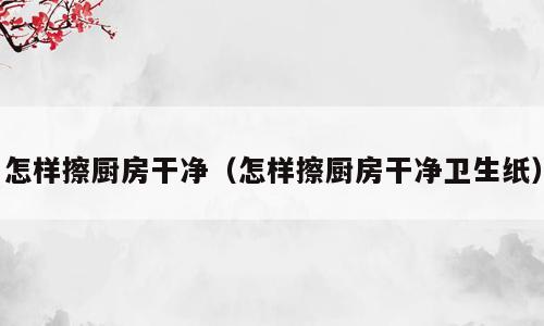怎样擦厨房干净（怎样擦厨房干净卫生纸）