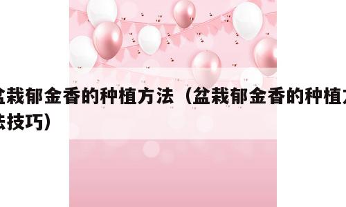 盆栽郁金香的种植方法（盆栽郁金香的种植方法技巧）