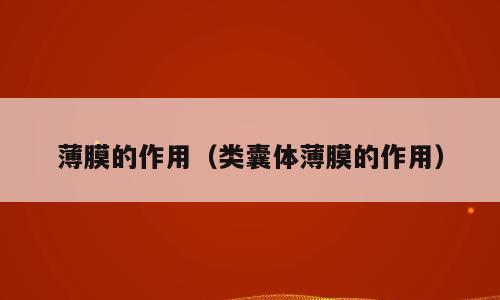 薄膜的作用（类囊体薄膜的作用）
