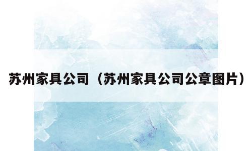 苏州家具公司（苏州家具公司公章图片）