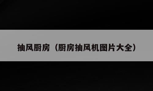 抽风厨房（厨房抽风机图片大全）