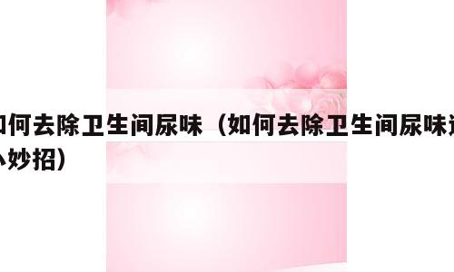 如何去除卫生间尿味（如何去除卫生间尿味道小妙招）