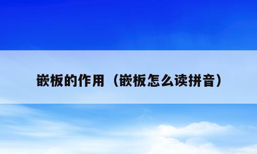 嵌板的作用（嵌板怎么读拼音）