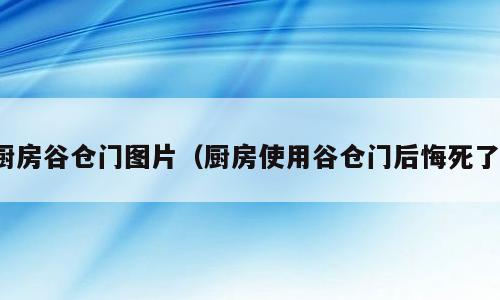 厨房谷仓门图片（厨房使用谷仓门后悔死了）