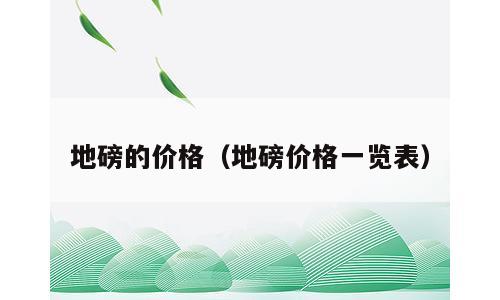 地磅的价格（地磅价格一览表）