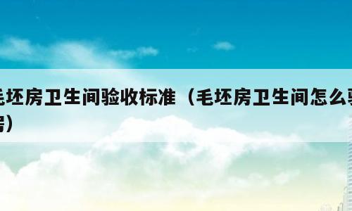 毛坯房卫生间验收标准（毛坯房卫生间怎么验房）
