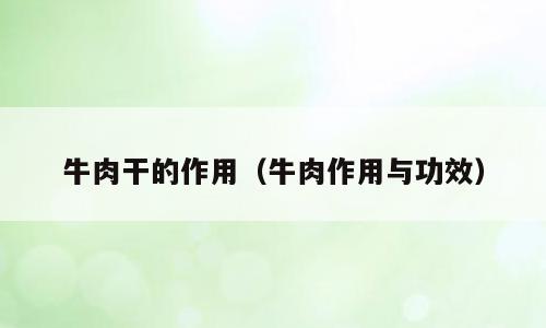 牛肉干的作用（牛肉作用与功效）