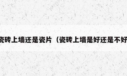 瓷砖上墙还是瓷片（瓷砖上墙是好还是不好）