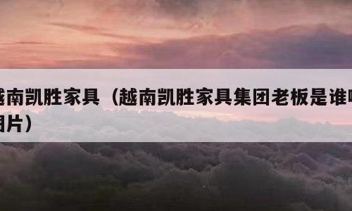 越南凯胜家具（越南凯胜家具集团老板是谁啊图片）