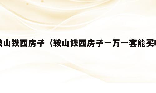 鞍山铁西房子（鞍山铁西房子一万一套能买吗）