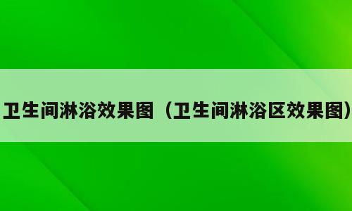 卫生间淋浴效果图（卫生间淋浴区效果图）