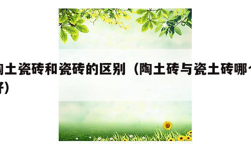 陶土瓷砖和瓷砖的区别（陶土砖与瓷土砖哪个好）